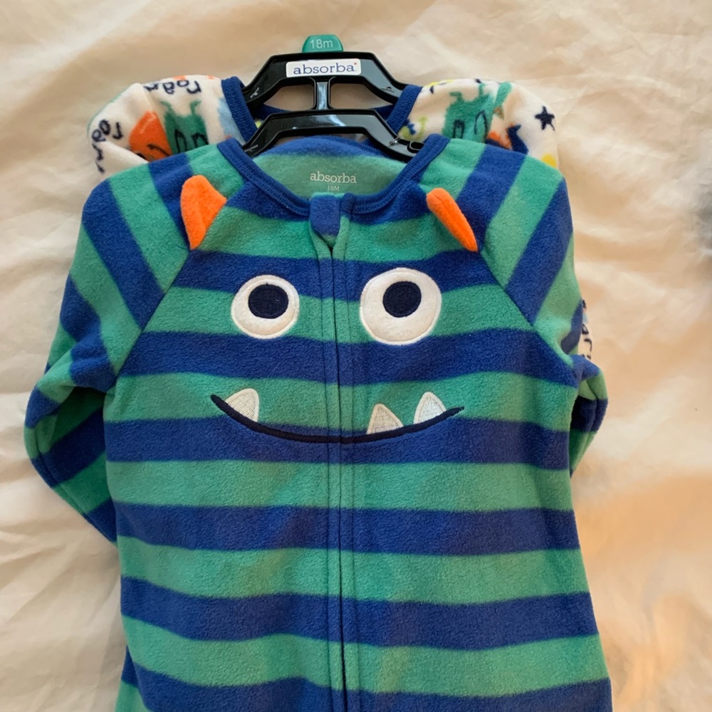 Absorba monster fleece sleepers
